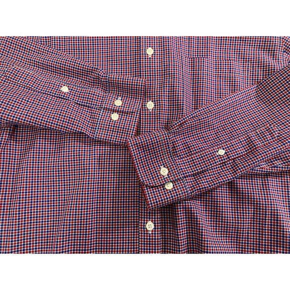 Brooks Brothers 1818 Regent Shirt Men’s L Blue Red Check Non Iron Preppy - Picture 5 of 8